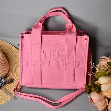 Жіноча сумка-тоут з екошкіри "THE TOTE BAG" Рожева 24-261 фото