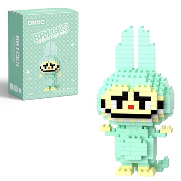 Конструктор BRICKS Labubu бирюзовый 150 деталей фигурка персонажа развивающий набор L2015 фото