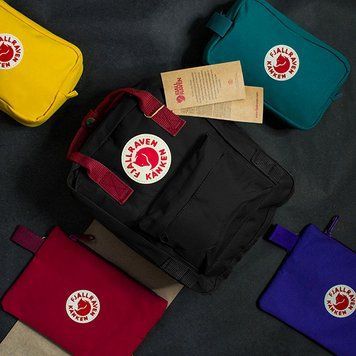 Рюкзак fjallraven kanken чёрный с красными ручками 23510-7L-ch-k фото