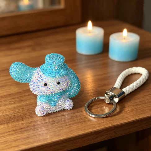 Брелок алмазна мозаїка Cinnamoroll, своїми руками, декоративна фігурка 26-68 фото