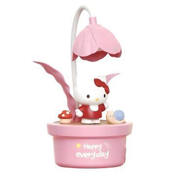 Дитяча настільна лампа-нічник з квіткою Hello Kitty рожева 351E фото