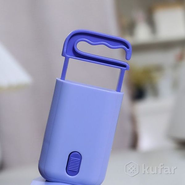 Портативный мини вентилятор голубой с крючком и подставкой RL-07-g фото