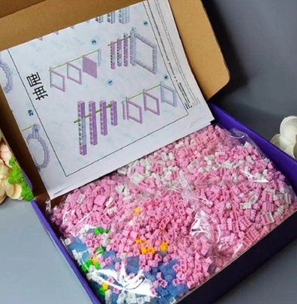 Конструктор Magic Blocks в виде Стич Angel с цветком 65 см 1082 фото