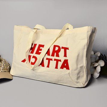 Сумка-шопер Heart Attack бежева, еко, містка, 42&times;29&times;11 см 24-97-heart фото