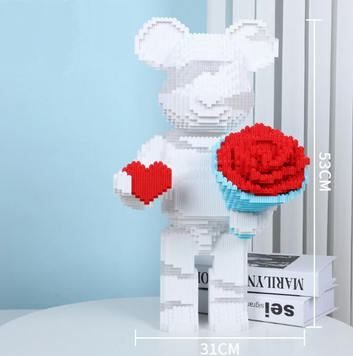 Конструктор ведмедик Тедді HEARTS&FLOWERS 50 см 5570 фото