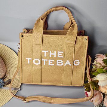 Жіноча сумка-тоут з екошкіри "THE TOTE BAG" Бежева 24-265 фото