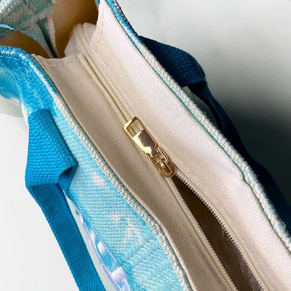 Літня пляжна сумка шопер The Tote Bag тай-дай бузкова текстильна на блискавці 25-499-s фото
