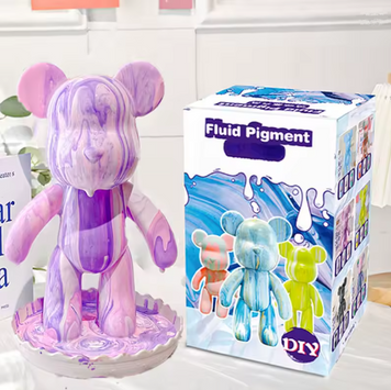 Флюїдний ведмедик Fluid Bear Bearbrick з фарбами Набір для творчості DIY 23 см 24-601 фото