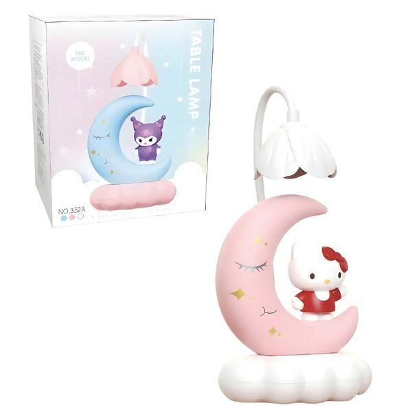 Детская настольная лампа-ночник Луна Hello Kitty розовая 352E фото
