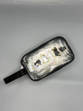 Дитяча косметичка з принтом котиків, чорна, 12 &times; 21 см 25-582ch фото