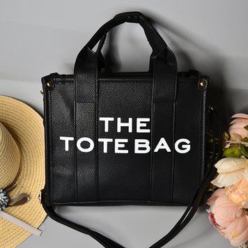 Жіноча сумка-тоут з екошкіри "THE TOTE BAG" Чорна 24-266 фото