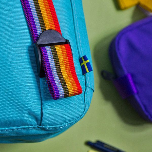Рюкзак Fjallraven Kanken Mini з різнокольоровими ручками фіолетовий колір 23620-7L-f фото