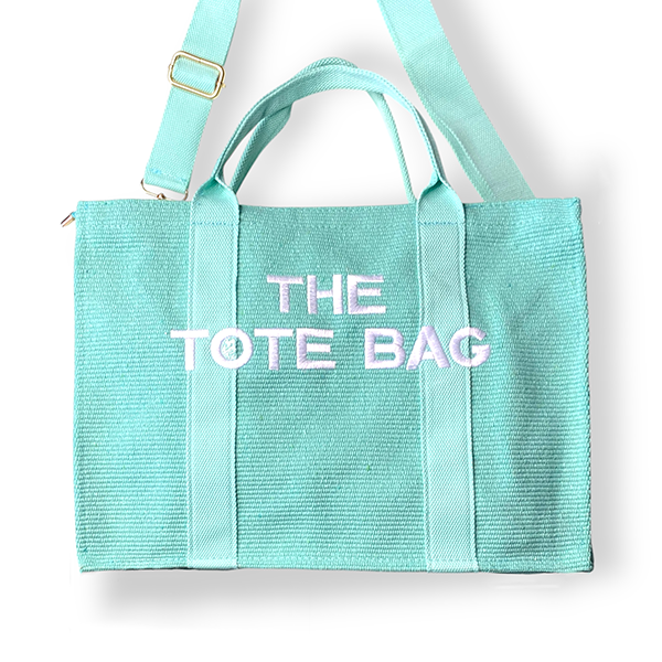Літня пляжна сумка шопер The Tote Bag бірюзова текстильна на блискавці з ременем 25-497-br фото