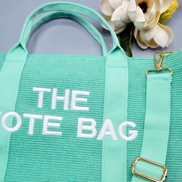 Літня пляжна сумка шопер The Tote Bag бірюзова текстильна на блискавці з ременем 25-497-br фото