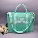 Літня пляжна сумка шопер The Tote Bag бірюзова текстильна на блискавці з ременем 25-497-br фото 1